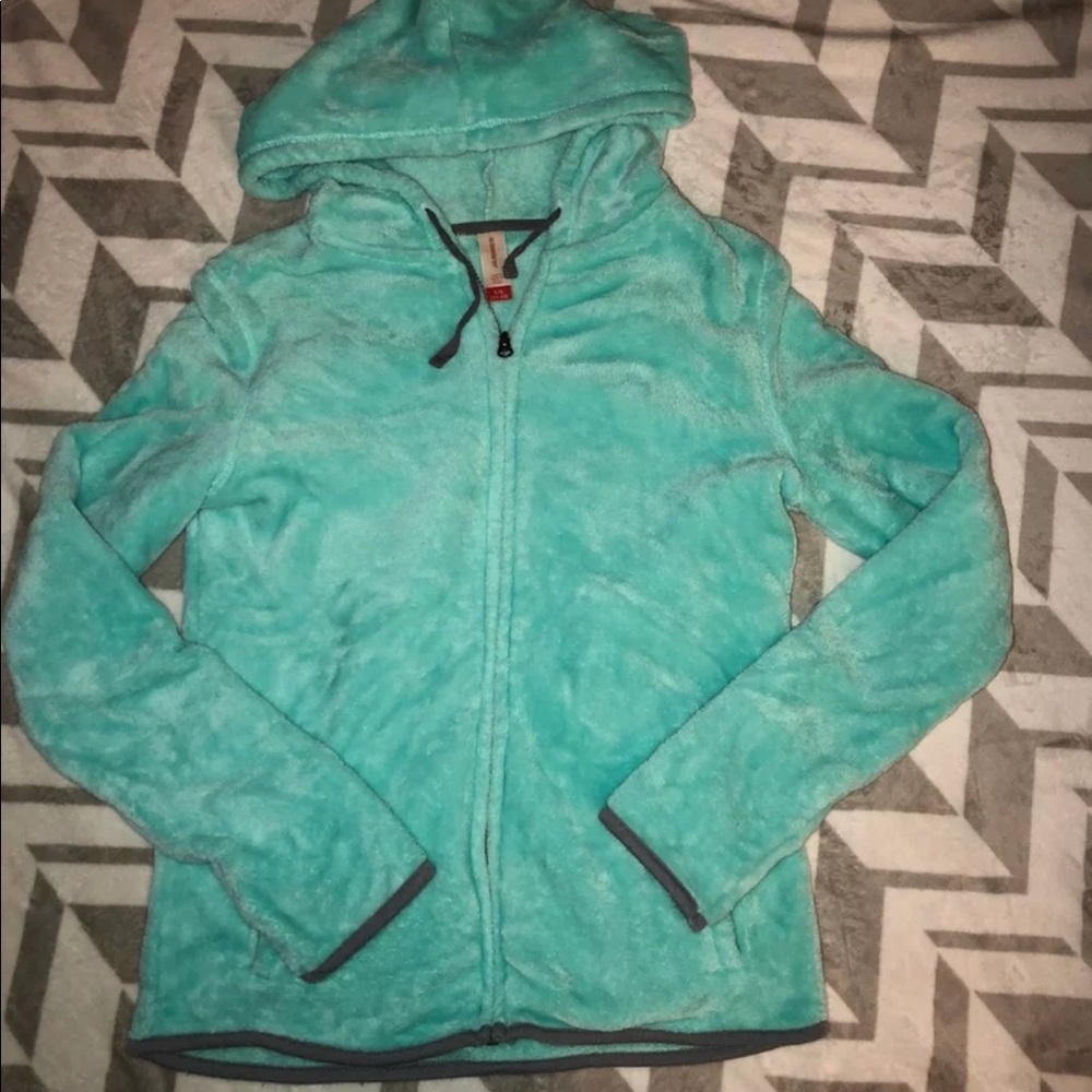 No boundaries soft fuzzy zip up jacket
